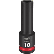Milwaukee Tool SHOCKWAVE Impact Duty 1/2"Drive 10MM Deep 6 Point Socket