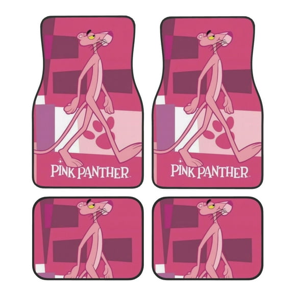 Pink Panther Car Floor Mats Carpet 4 Piece Set Protection Auto Foot Carpet Universal Fit For Suv, Vans, Sedans, Trucks