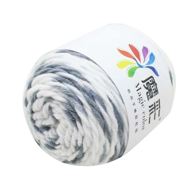 Oimcto 5-Ply Rainbow Cotton Crocheted Yarn Diy Ball 01 Ink White,5 Strands of Rainbow Cotton Crochet Diy Sweater Scarf Line Cotton Wool Thread,Create a Warm and Comfortable Atmosphere