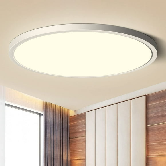 LED Ceiling Light Flush Mount, 12inch 24W 2800K Warm White Ceiling Light, 3200LM Round Light Fixtures Ceiling Mount, Flat Slim Ceiling Lights for Bedroom Kitchen Living Room Stairwell