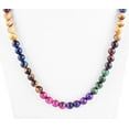 thumbnail image 4 of Sunburst Natural Tiger's Eye Gemstone 8 MM Round Smooth Multicolor Beads Adjustable Necklace Mala Jewelry, 4 of 5