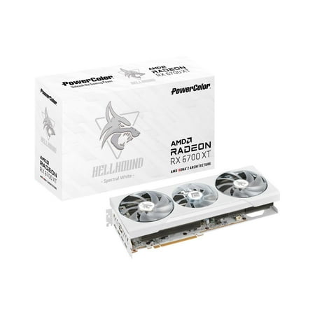 PowerColor Hellhound Spectral White AMD Radeon RX 6700 XT Gaming Graphics Card with 12GB GDDR6 Memory, Powered by AMD RDNA 2, HDMI 2.1