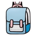thumbnail image 1 of Mochila de dibujo 2D para estudiantes, mochila bonita de dibujos animados, gran capacidad, resistente al agua, correa ajustable, cremallera, cómicLight Blue L Fivean unisex, 1 of 2