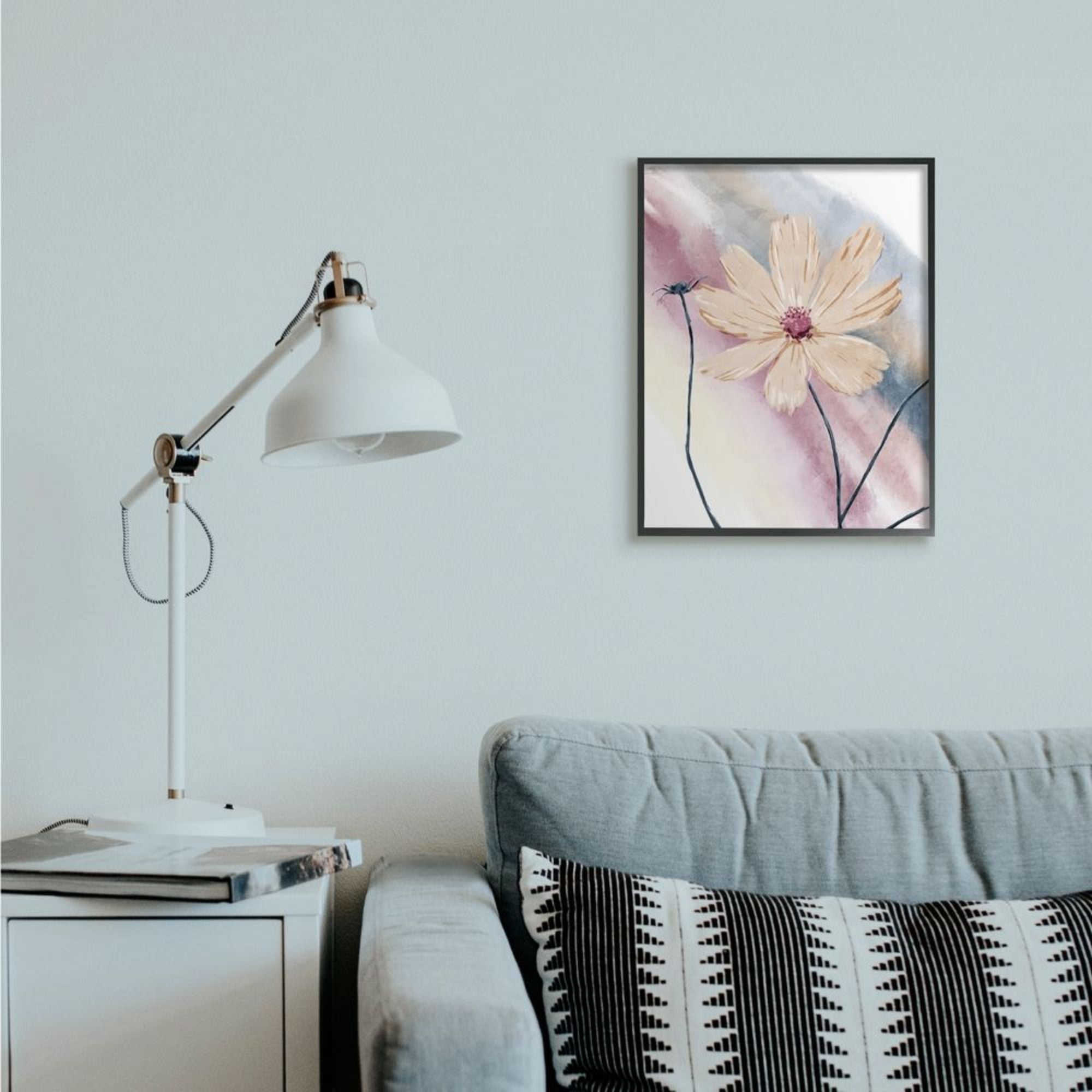 Stupell Industries Defined Beige Floral Soft Muted Rainbow Design by Onrei