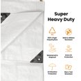 thumbnail image 4 of WHITEDUCK Super Heavy Duty Poly Tarp 10 Mil - White Color -10'x10' - Thick Waterproof, UV Resistant, Rip and Tear Proof Tarpaulin with Grommets and Reinforced Edges, 4 of 9