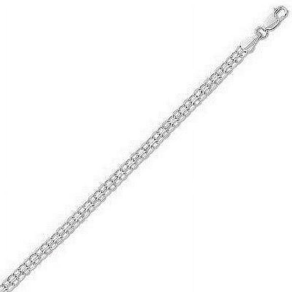 Ritastephens Sterling Silver Bizmark Link Chain Anklet for Female Adults and Teens]