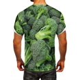 thumbnail image 2 of Fashion Street Fashion Casual 3D Realistic Broccoli Printed Short Sleeve T-Shirt Unique Vegetable Pattern Digital Printing Hip Hop Men's Clothing, 2 of 6