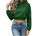 thumbnail image 5 of Womens Mock Neck Sweatshirt Long Sleeve Casual Loose Fit Pullover Fall Winter Solid Color Outfits, 5 of 6