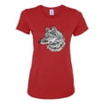 thumbnail image 2 of Black and White Mosaic Retro Snow Wolf Animal Lover Womens Graphic T-Shirt, Red, Large, 2 of 4