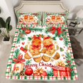 thumbnail image 2 of Castle Fairy Teens Gingerbread Man 4pcs Bed Sheets,Geometric Plaid King Sheets,Merry Christmas Super Cozy Sheet Set,Lightweight Room Decor, 2 of 7