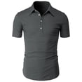 thumbnail image 2 of H2H Mens Casual Slim Fit Slub Polo Short Sleeve Basic Designed (CMTTS276), 2 of 6