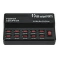 thumbnail image 2 of Chargeur Multi 10 Ports 12A 60W Station de Charge Rapide USB, Compatibilité Universelle, 2 of 9