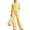 Yellow, variant on Women's 2 Piece Outfits Casual Lapel Half Zip Sweatshirts and Wide Leg Pants Tracksuit Sets