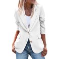 thumbnail image 5 of Brglopf Womens Fall Business Casual Blazers Shoulder Pads Long Sleeve Notch Lapel Open Front Work Suit Office Blazer Jackets Outerwear(White,XXL), 5 of 9