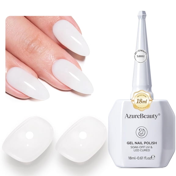 AzureBeauty18ML Milky White Sheer Gel Nail Polish | Neutral Jelly Nude Nail Polish Base Color Sheer Translucent Effect Soak Off UV LED French Nail Art Salon DIY Manicure