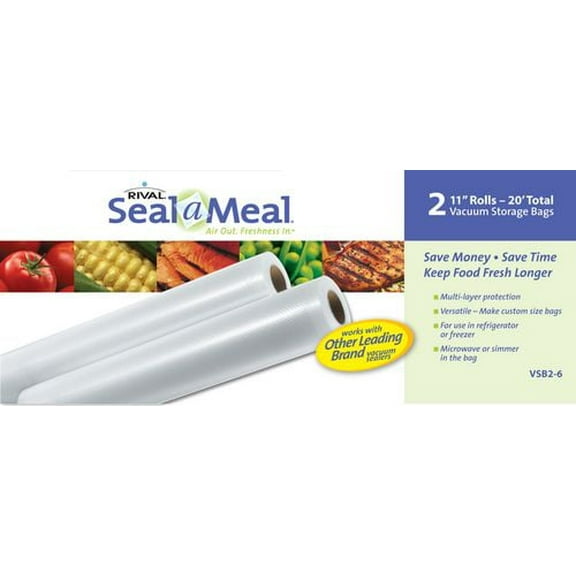 Seal-a-Meal Vacuum Sealer Bags, Rolls for Airtight Food Storage and Sous Vide, 11" x 9'