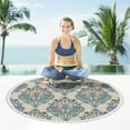 thumbnail image 5 of SDJMa Round Vintage Pattern Print Microfiber Beach Towels, 60" Oversized Sand Free Beach Towel, Super Absorbent Fast Dry Circle Swim Pool Yoga Mat, Wall Hanging Boho Decor with Tassels, 5 of 9