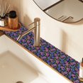 thumbnail image 2 of Yayeee Faucet Mat for Kitchen Sink 14.7" Diatomite Long Splash Guard Pad, Night Flower Blooms Pattern, 2 of 7
