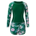thumbnail image 3 of NOLDARES Piece Rash Guard - Long Sleeve Swimsuit Bathing Suits with High Waisted Bottom Swim Top UV UPF 50+(H,S), 3 of 7
