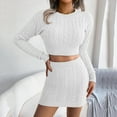 thumbnail image 2 of HXWCHs Women's Fashion Knitted Sweater and Skirt Suit Set for Autumn Winter Casual Wear L White, 2 of 8