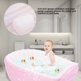 thumbnail image 4 of Bañera antideslizante inflable para niños pequeños y recién nacidos, bañera plegable portátil (rosa), 4 of 8