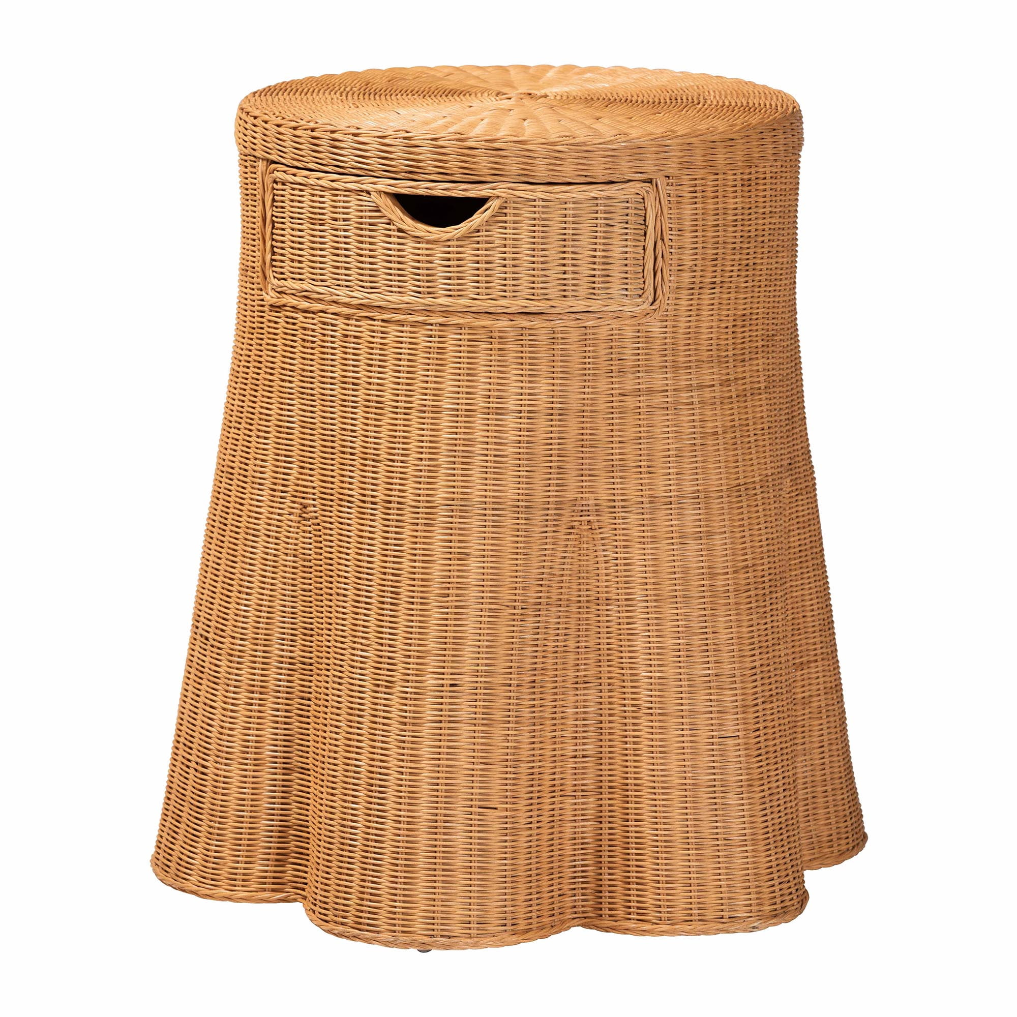 bali & pari pari Boho Console Table, Round, Light Honey