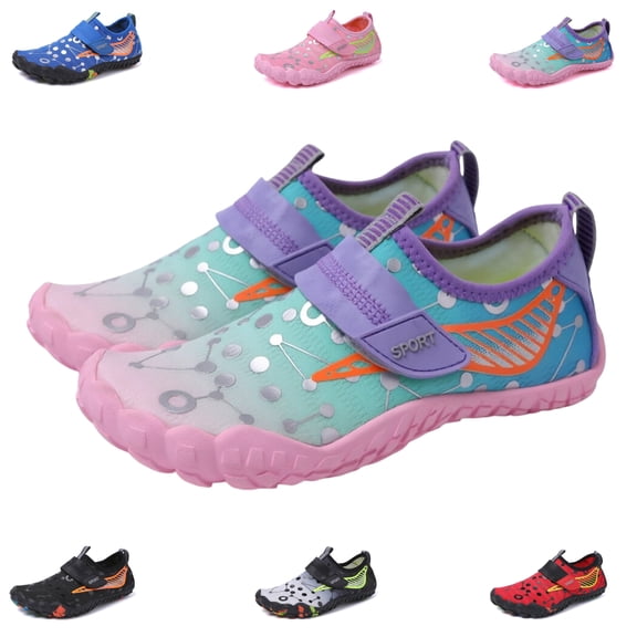 ROSOZ Kids Five-Toe Quick-Dry Water Shoes, Lightweight Barefoot Aqua Socks for Swimming, Beach, Hiking, Surfing & Diving