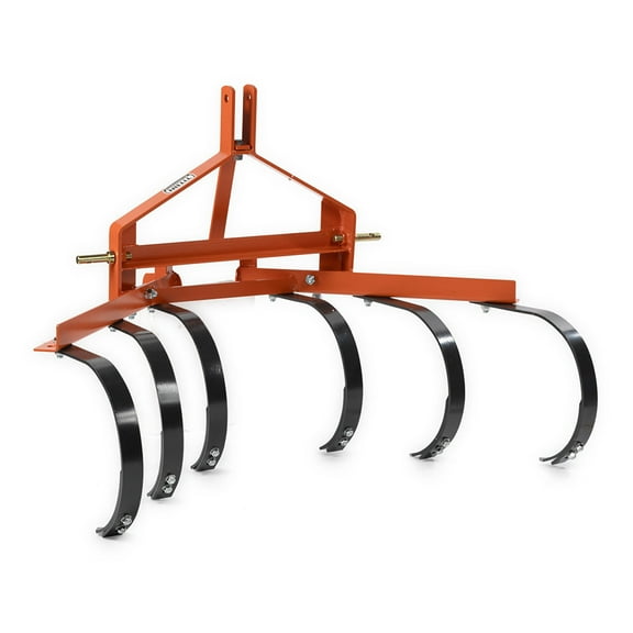 Titan Attachments 3 Point Cultivator Attachment Fits Cat 1 Tractors, 6 Steel Spring Shanks, 18"-48" Adjustable Width Field Cultivator for Aerating and Prepping Soil