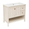thumbnail image 3 of Château 36" Freestanding Bathroom Vanity in White Oak with 3-Hole Widespread Sink Top, 3 of 5