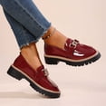 thumbnail image 3 of Women Chunky Heel Loafers Anti-Slip Lug Sole Platform Casual Work Business Dress Shoes, 3 of 6