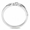 thumbnail image 3 of Womens Silver Rings High polished (no plating) Stainless Steel Ring with AAA Grade CZ in Clear DA156, 3 of 5