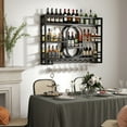 thumbnail image 7 of 3-Tiers Wine Rack[No Assembly Required]Wall Mounted, 39"Floating Bar Shelves with Wine Glass Holder for Liquor Bottles Metal Industrial Display Shelf for Kitchen Bar, 7 of 7