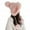 Pink, variant on Faux Fur Knitted Beanie Hat for Cold Weather Cute Four Pompom Ball Cossack Skiing Furry Hat Winter Thicken Warm Hat -Black