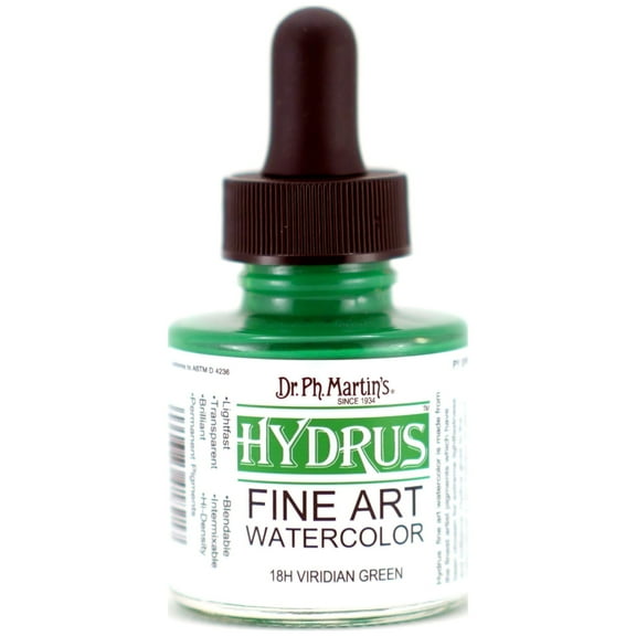 Dr. Ph. Martin's Hydrus Fine Art Watercolor, 1.0 oz, Viridian Green (18H)