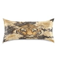 thumbnail image 3 of Dailycode Satin Pillow Case Queen Silk Pillow Cover for Hair and Skin Envelope Closure Tiger in Flower Field 20"x30", 3 of 9