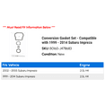 thumbnail image 2 of Conversion Gasket Set - Compatible with 1999 - 2014 Subaru Impreza 2000 2001 2002 2003 2004 2005 2006 2007 2008 2009 2010 2011 2012 2013, 2 of 2