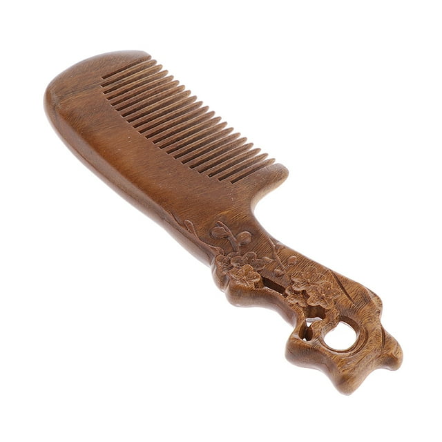 Cepillo De cabellero De Natural de material cuero Cabelludo Peines Antiestáticos Wintersweet Tallado Sunnimix Peine de madera para cabello