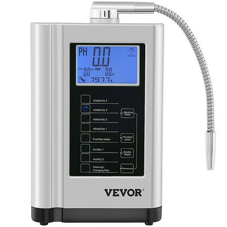 VEVOR Water Ionizer Machine Alkaline Acid Water Purifier PH3.5-10.5 w/ 3.8  LCD Panel   7 Water Settings  up to 1200PPM TDS & -500mV ORP