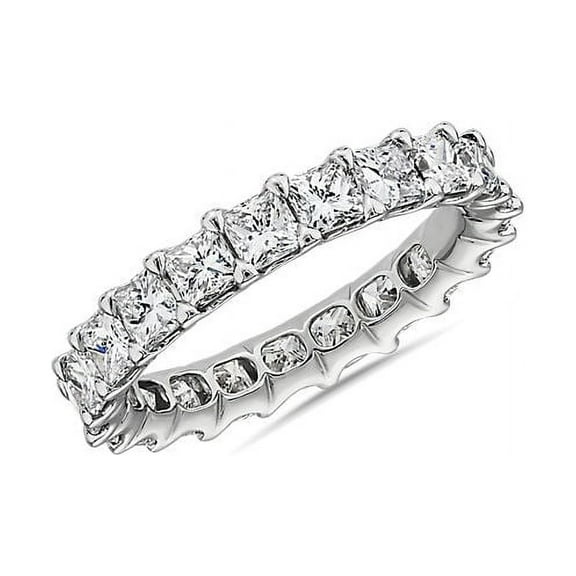 1.00 Carat Princess Cut Natural Diamond Beautiful Bridal Eternity Band for Bride Solid 950 Platinum Size 5