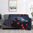 thumbnail image 2 of Fotbe Cosmic Red Sparkle Dice Manta de Franela con Estampado, Manta Ultrasuave para Cama, Sofá, Auto, Hipoalergénica y Antibolitas-60"x50", 2 of 6