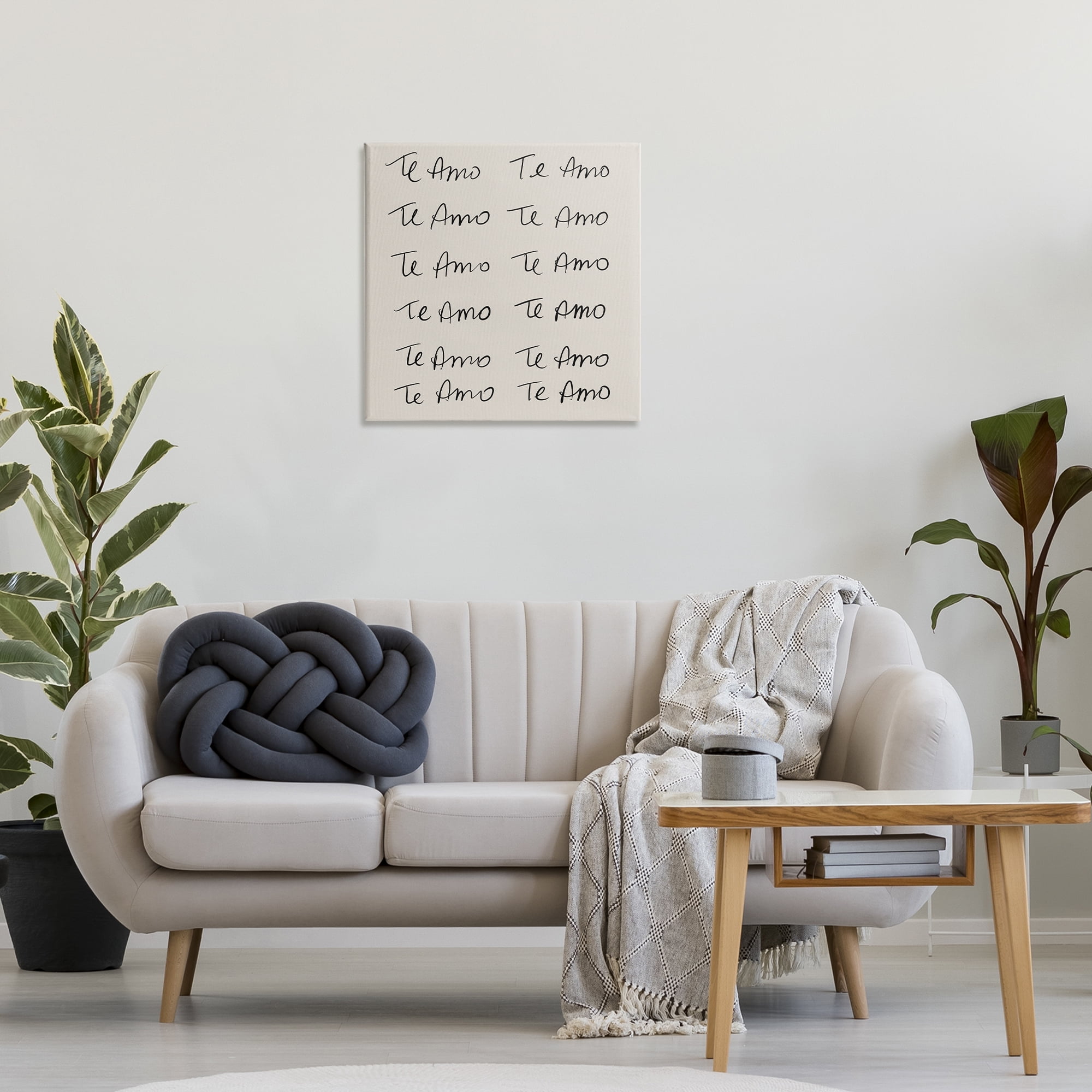 Stupell Industries Te Amo Repetitivo Inspirational Quotes & Sayings Drawing Wrapped Canvas Art Print Wall Art, 24 x 24