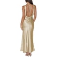 thumbnail image 1 of Vestido largo VUBIYA de seda con cuello en V y sin mangas para mujer, 1 of 6