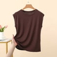 thumbnail image 2 of ctdiral Womens Crew Neck Sleeveless Tank Tops Solid Color Crop Tank Tops Lightweight Loose Fit Tunic Tops Summer Casual Going Out Tee Coffee XXL, 2 of 8