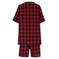 thumbnail image 5 of Amzcrzy Lounge Sets for Women with Button Casual Loose Solid Color Womens Summer Outfits Notched Neck Short Sleeve Tops Short Pant Suit Comfy Linen Elastic Drawstring Pajama Sets S, 5 of 8