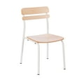 thumbnail image 2 of Emma + Oliver Dining Chair with White Metal Frame and Solid Wood Seat and Back with Antique White Finish, 2 of 12