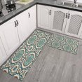 thumbnail image 3 of Bohemian Geometric Patterns Kitchen Rugs and Mats Sets Of 2, Funny Kitchen Decoration Rubber Backing Non-Slip Absorbent Mats for Sink Waterproof Runner Rug for Laundry Room 17x30+17x48inch, 3 of 7