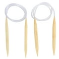 thumbnail image 2 of Agujas de tejer circulares de bambú, 2 piezas de agujas de tejer circulares, accesorios de tejido, herramientas de tejer probadas profesionalmente, 2 of 14