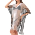 thumbnail image 4 of successthop Women's Swim Cover Ups for the Beach Casual Crewneck Dress Short Sleeve Swimsuit Summer Holiday Swimwear, 4 of 5