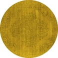 thumbnail image 1 of Ahgly Company Machine Washable Indoor Round Oriental Yellow Industrial Area Rugs, 7' Round, 1 of 1