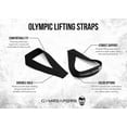 thumbnail image 2 of Gymreapers Olympic Lifting Straps for Weightlifting, Snatch, Clean, Powerlifting, Strongman, Deadlifts - Durable Cotton with Reinforced Stitching (Pair) (Black), 2 of 2